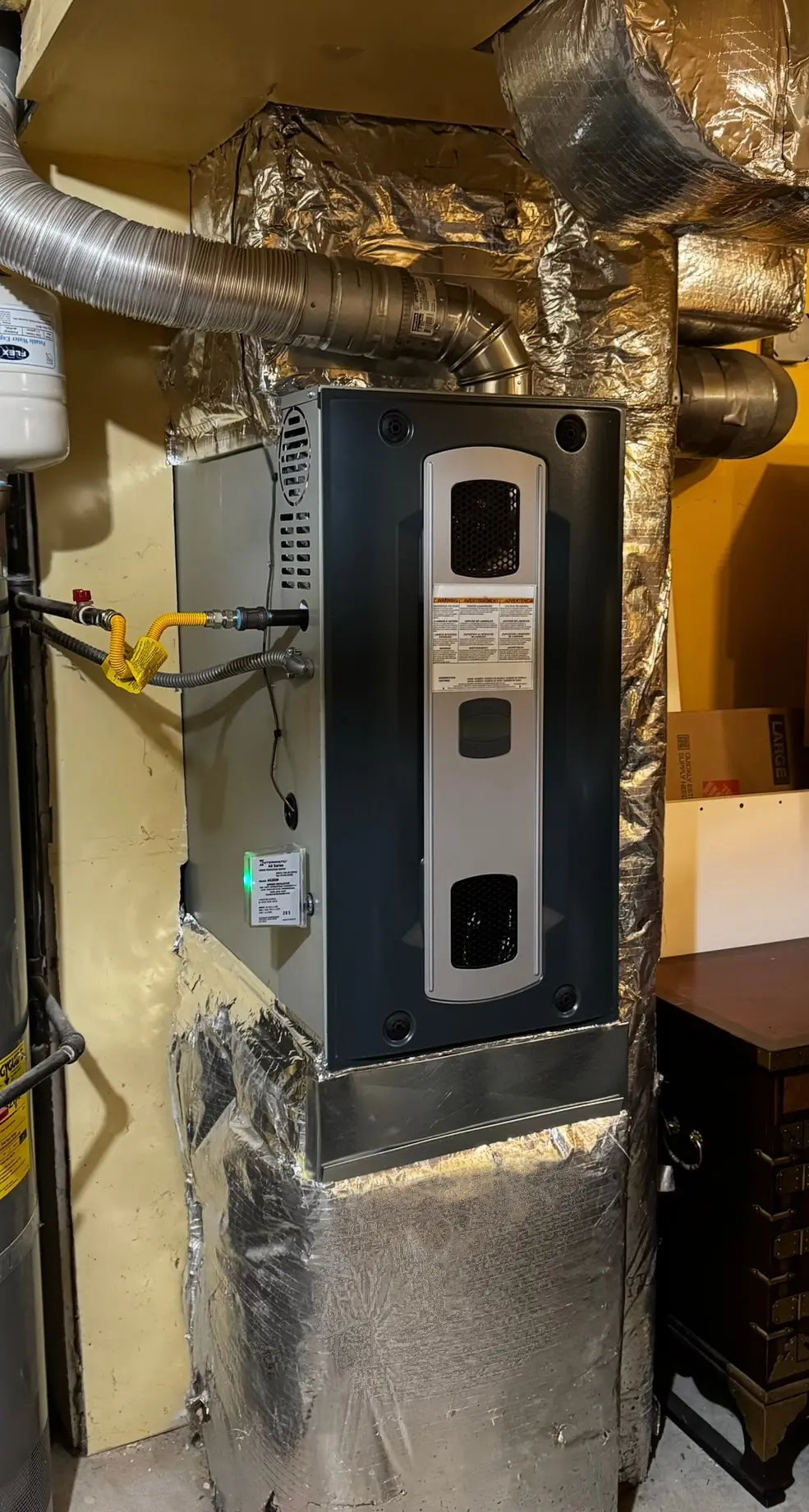 High-efficiency furnace install